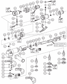 Page A Diagram and Parts List for CP3450-12AB5 6151604050 Chicago Pneumatic Angle Grinder